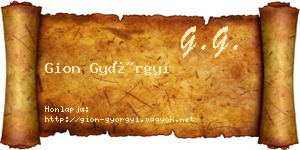 Gion Györgyi névjegykártya